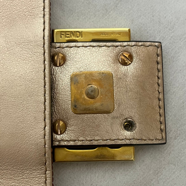 Fendi Baguette Medium Pink Glitter Sequins Valentine's Special Crossbody Bag