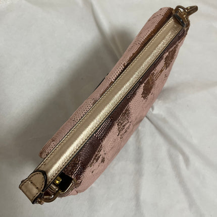 Fendi Baguette Medium Pink Glitter Sequins Valentine's Special Crossbody Bag