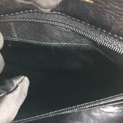 Chanel Mini Square Flap Bag Vintage Black Lizard-skin Leather 24k Gold Plated Hardware, 2000-2002