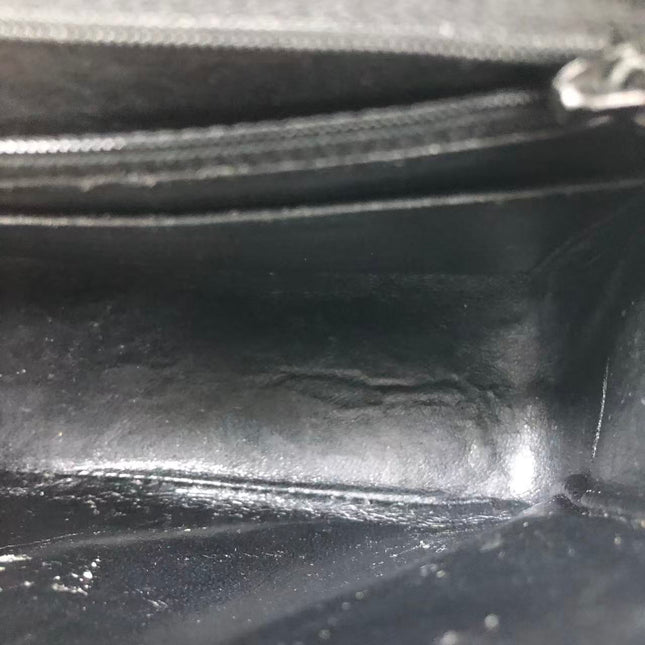 Chanel Mini Square Flap Bag Vintage Black Lizard-skin Leather 24k Gold Plated Hardware, 2000-2002