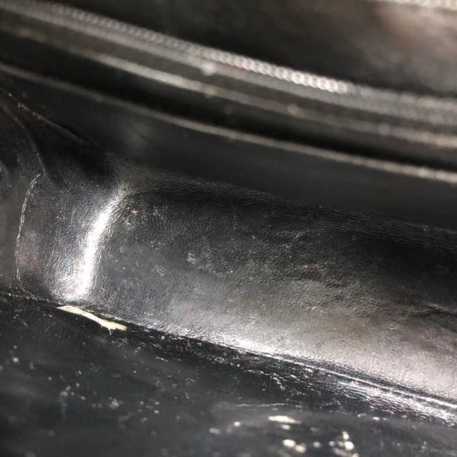 Chanel Mini Square Flap Bag Vintage Black Lizard-skin Leather 24k Gold Plated Hardware, 2000-2002