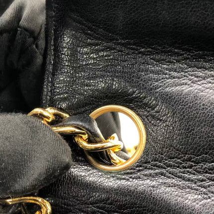 Chanel Mini Square Flap Bag Vintage Black Lizard-skin Leather 24k Gold Plated Hardware, 2000-2002