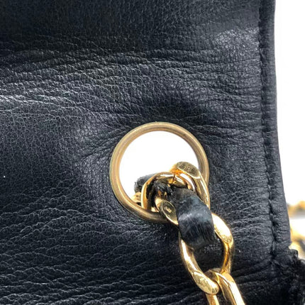 Chanel Mini Square Flap Bag Vintage Black Lizard-skin Leather 24k Gold Plated Hardware, 2000-2002