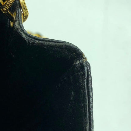 Chanel Mini Square Flap Bag Vintage Black Lizard-skin Leather 24k Gold Plated Hardware, 2000-2002