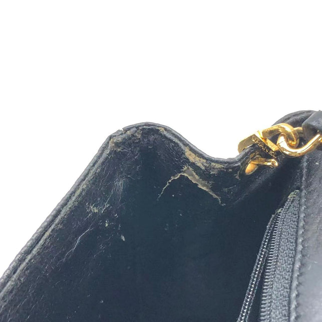 Chanel Mini Square Flap Bag Vintage Black Lizard-skin Leather 24k Gold Plated Hardware, 2000-2002