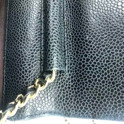 Chanel Wallet on Chain Classic Flap 2014 Black Caviar Leather Gold Hardware