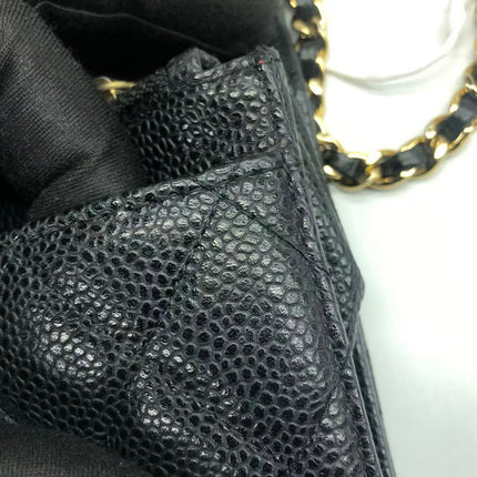 Chanel Wallet on Chain Classic Flap 2014 Black Caviar Leather Gold Hardware