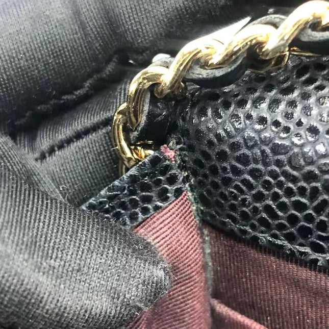 Chanel Wallet on Chain Classic Flap 2014 Black Caviar Leather Gold Hardware