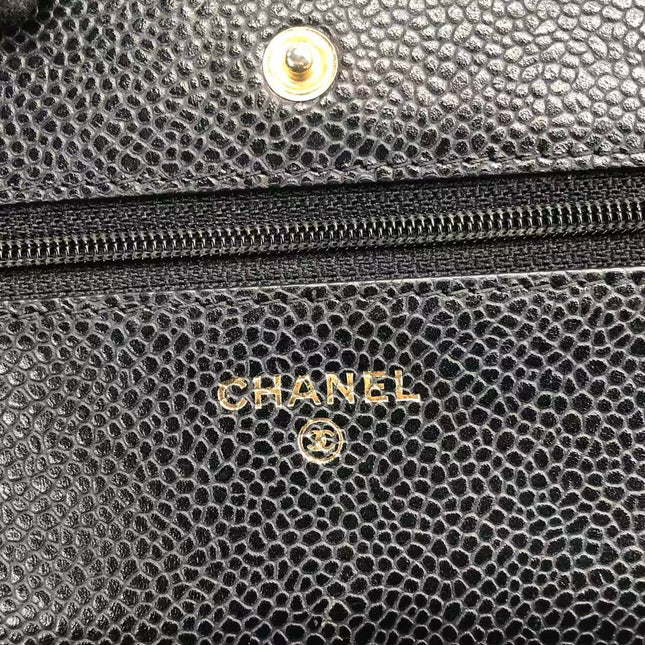 Chanel Wallet on Chain Classic Flap 2014 Black Caviar Leather Gold Hardware