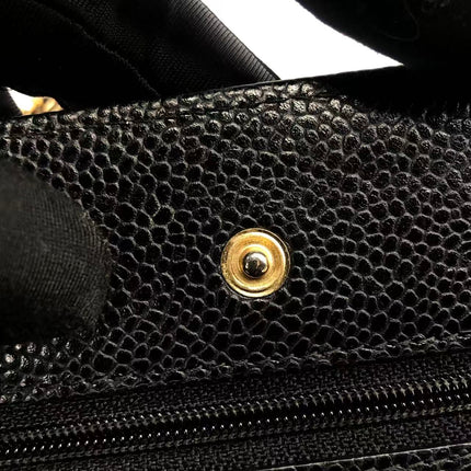 Chanel Wallet on Chain Classic Flap 2014 Black Caviar Leather Gold Hardware