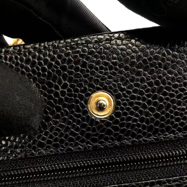 Chanel Wallet on Chain Classic Flap 2014 Black Caviar Leather Gold Hardware