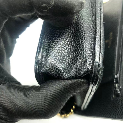 Chanel Wallet on Chain Classic Flap 2014 Black Caviar Leather Gold Hardware