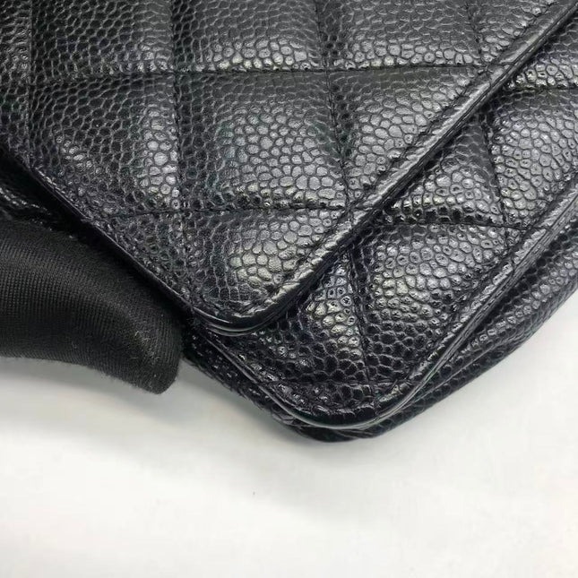Chanel Wallet on Chain Classic Flap 2014 Black Caviar Leather Gold Hardware