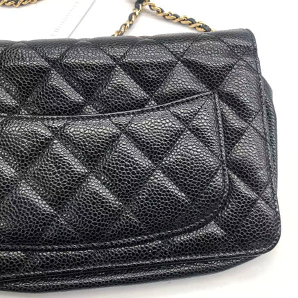 Chanel Wallet on Chain Classic Flap 2014 Black Caviar Leather Gold Hardware