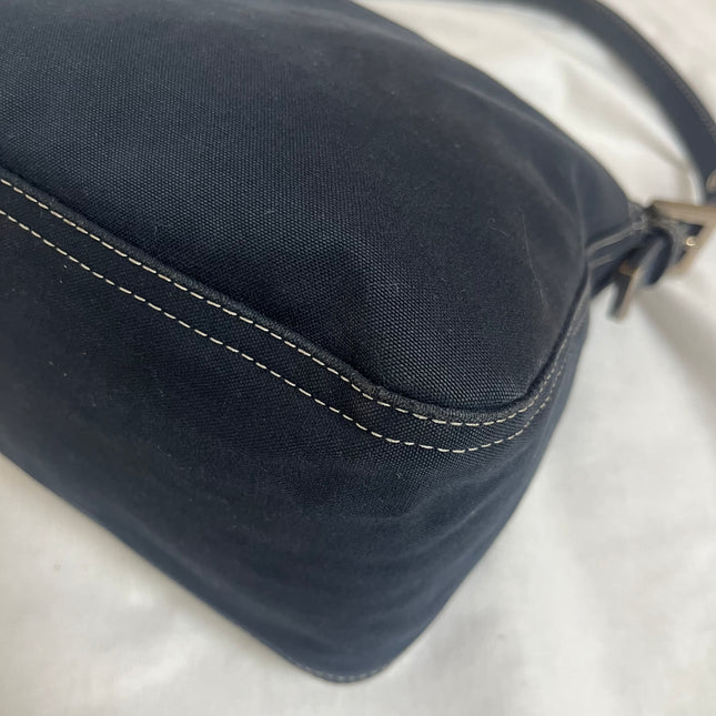 Fendi Baguette Mamma Forever Mini Navy Denim Silver Hardware