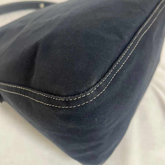 Fendi Baguette Mamma Forever Mini Navy Denim Silver Hardware