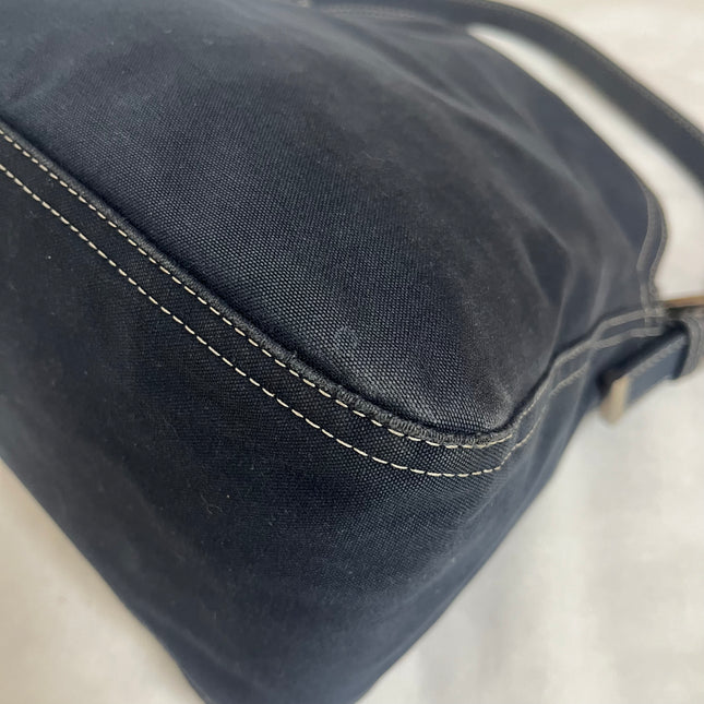 Fendi Baguette Mamma Forever Mini Navy Denim Silver Hardware