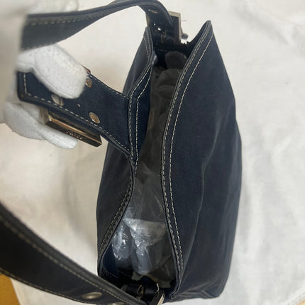 Fendi Baguette Mamma Forever Mini Navy Denim Silver Hardware