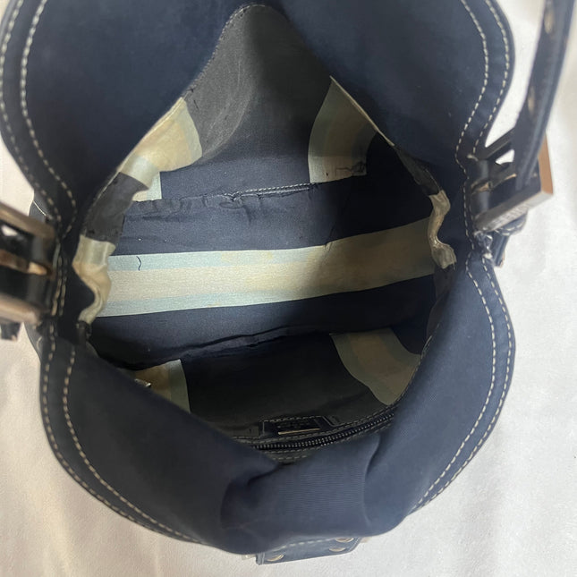 Fendi Baguette Mamma Forever Mini Navy Denim Silver Hardware