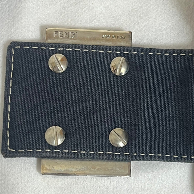 Fendi Baguette Mamma Forever Mini Navy Denim Silver Hardware