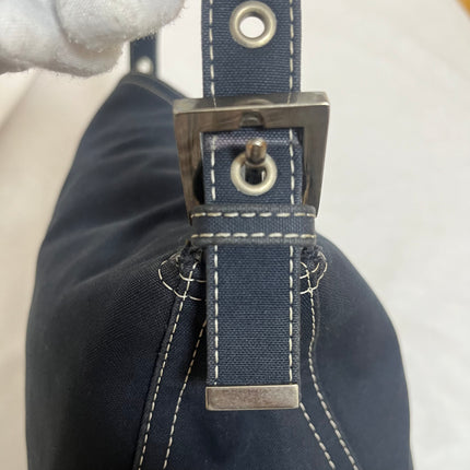 Fendi Baguette Mamma Forever Mini Navy Denim Silver Hardware