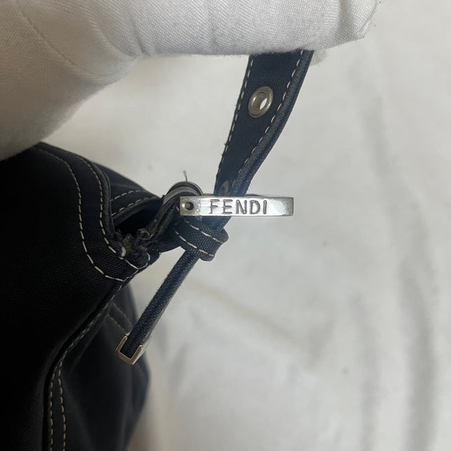 Fendi Baguette Mamma Forever Mini Navy Denim Silver Hardware