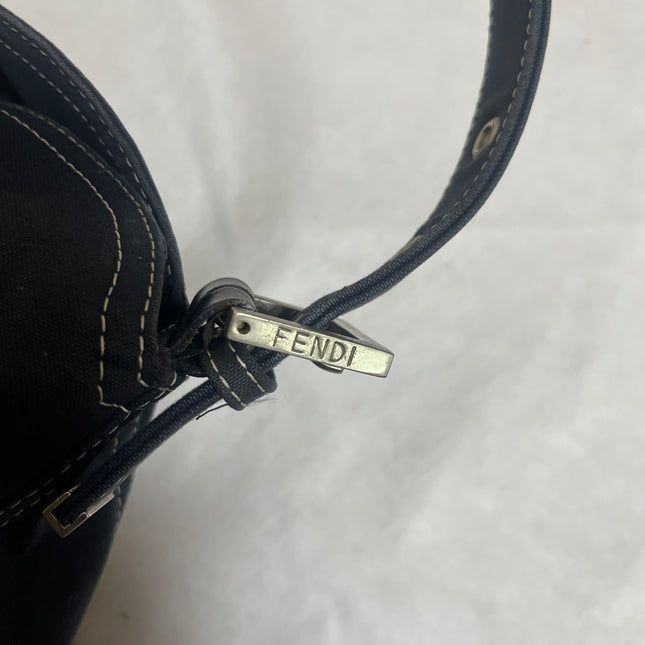 Fendi Baguette Mamma Forever Mini Navy Denim Silver Hardware