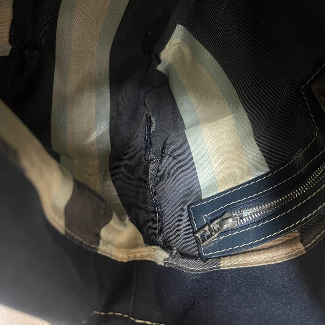 Fendi Baguette Mamma Forever Mini Navy Denim Silver Hardware