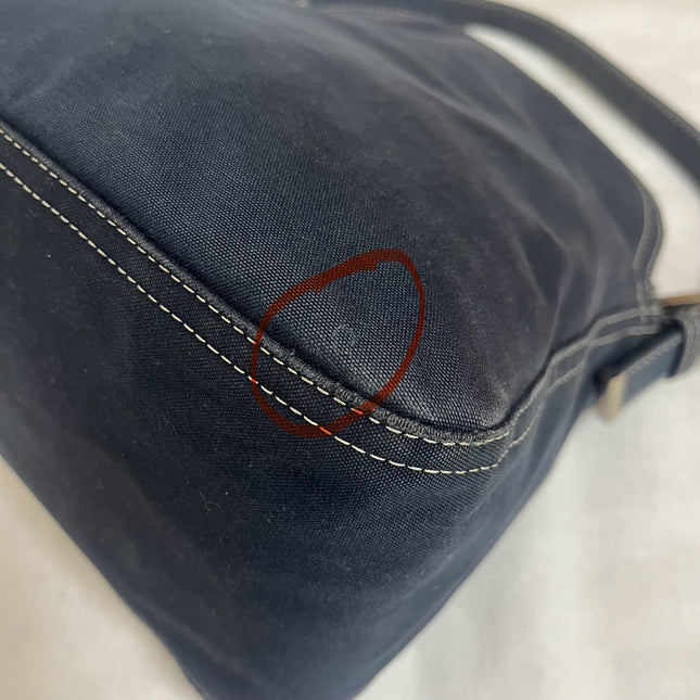 Fendi Baguette Mamma Forever Mini Navy Denim Silver Hardware