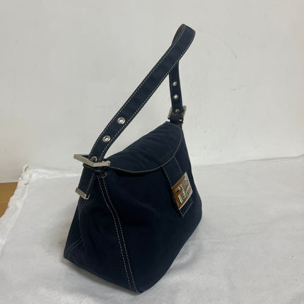 Fendi Baguette Mamma Forever Mini Navy Denim Silver Hardware