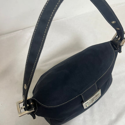 Fendi Baguette Mamma Forever Mini Navy Denim Silver Hardware