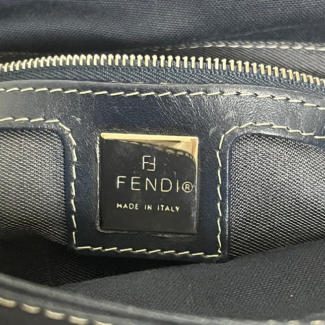Fendi Baguette Mamma Forever Mini Navy Denim Silver Hardware
