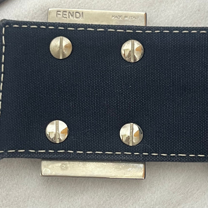 Fendi Baguette Mamma Forever Mini Navy Denim Silver Hardware