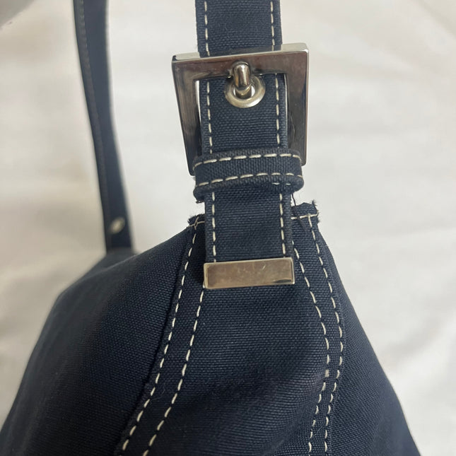 Fendi Baguette Mamma Forever Mini Navy Denim Silver Hardware