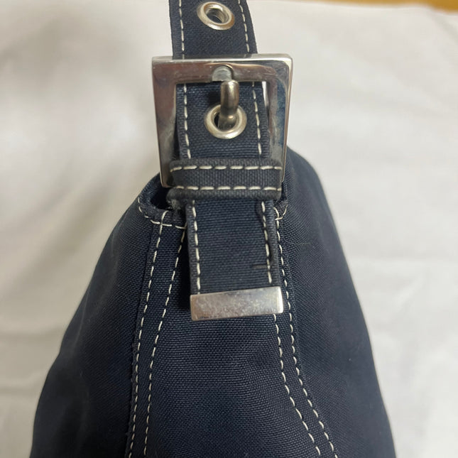 Fendi Baguette Mamma Forever Mini Navy Denim Silver Hardware