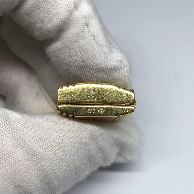 Hermès Kelly Padlock Gold Watch with Diamonds Brown Leather Strap