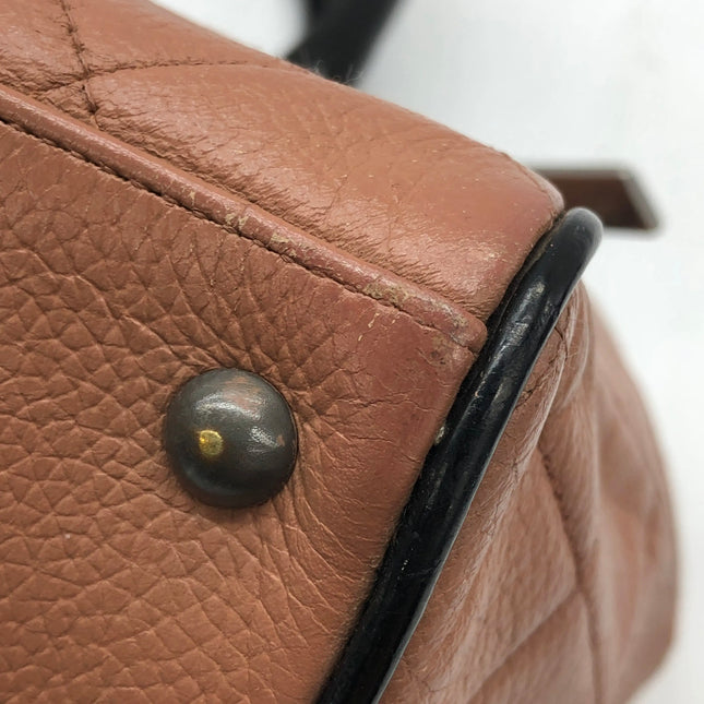 Chanel Boston Bowling Bag Small Brown Caviar Leather Black Top Handle Bag, 2000