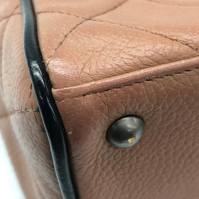 Chanel Boston Bowling Bag Small Brown Caviar Leather Black Top Handle Bag, 2000