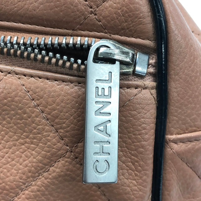 Chanel Boston Bowling Bag Small Brown Caviar Leather Black Top Handle Bag, 2000