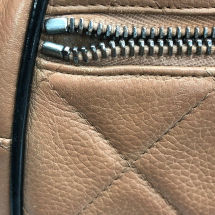 Chanel Boston Bowling Bag Small Brown Caviar Leather Black Top Handle Bag, 2000