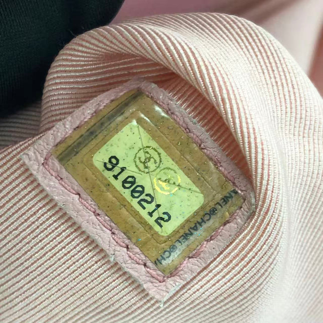 Chanel Vintage Top Handle Kelly Flap Bag Pink Quilted Caviar Leather 24k Gold Plated Hardware