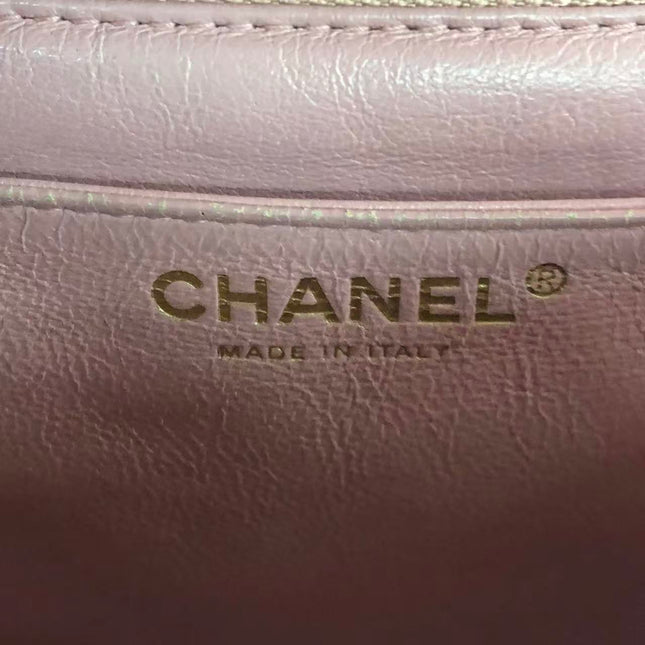 Chanel Vintage Top Handle Kelly Flap Bag Pink Quilted Caviar Leather 24k Gold Plated Hardware