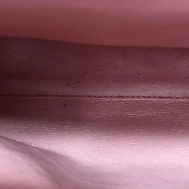 Chanel Vintage Top Handle Kelly Flap Bag Pink Quilted Caviar Leather 24k Gold Plated Hardware