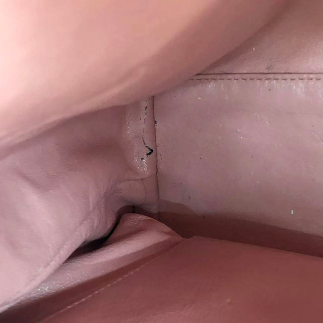 Chanel Vintage Top Handle Kelly Flap Bag Pink Quilted Caviar Leather 24k Gold Plated Hardware