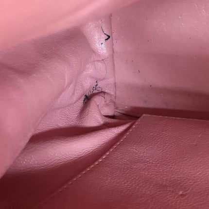 Chanel Vintage Top Handle Kelly Flap Bag Pink Quilted Caviar Leather 24k Gold Plated Hardware