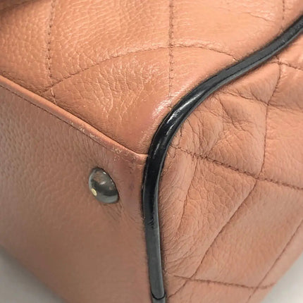 Chanel Boston Bowling Bag Small Brown Caviar Leather Black Top Handle Bag, 2000