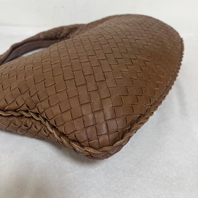 Bottega Veneta Intrecciato Hobo Bag Medium Brown Lambskin leather 40cm