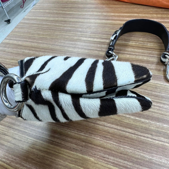 Prada Zebra Print Ponyhair Calfskin Leather Shoulder Bag