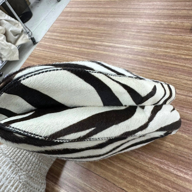 Prada Zebra Print Ponyhair Calfskin Leather Shoulder Bag