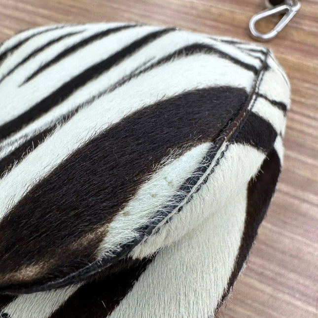 Prada Zebra Print Ponyhair Calfskin Leather Shoulder Bag
